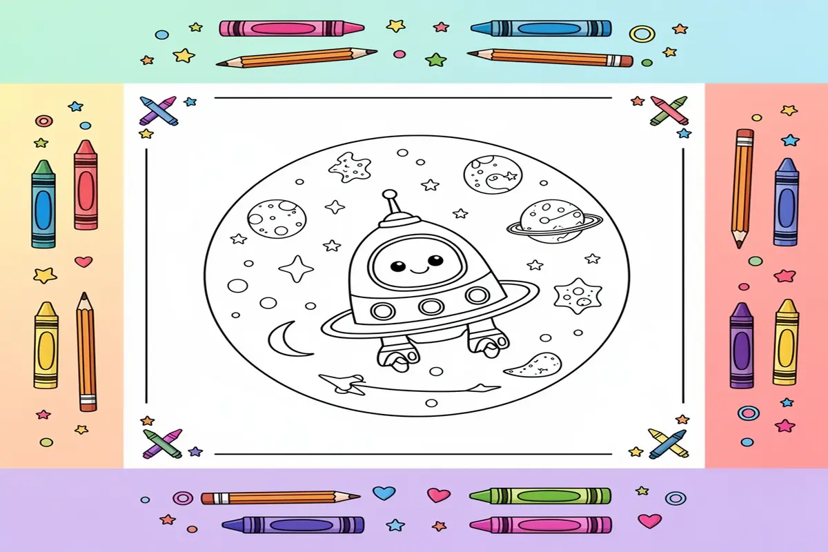 outer space coloring pages for kids - Free Printable Coloring Page