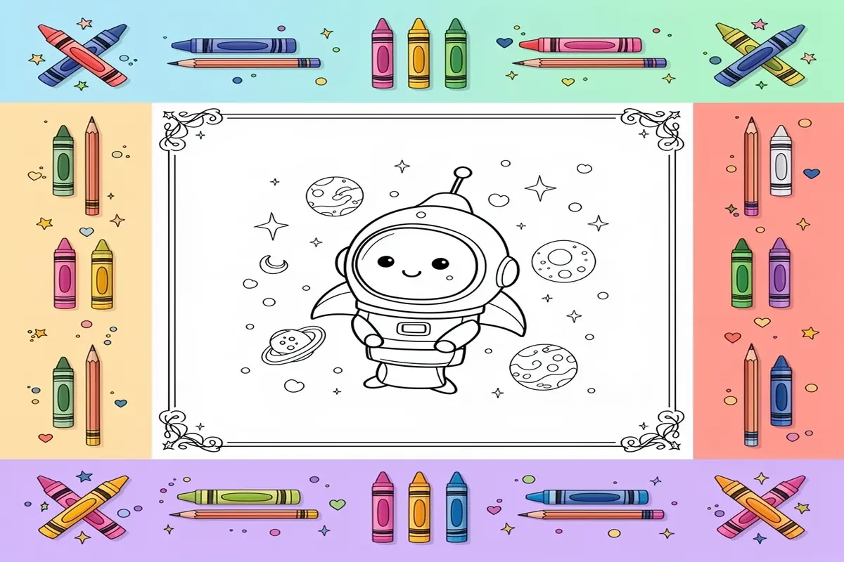 outer space coloring pages for kids - Free Printable Coloring Page