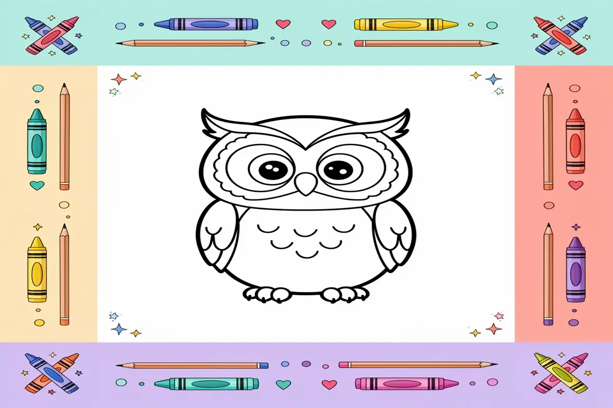 owl coloring pages for kids - Free Printable Coloring Page