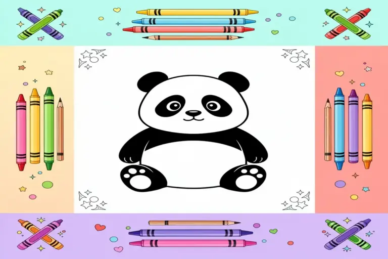 panda coloring pages for kids - Free Printable Coloring Page