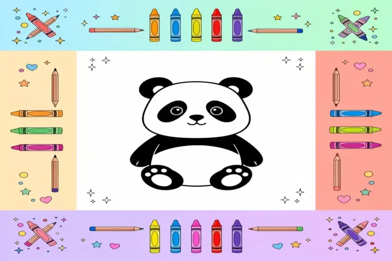 panda coloring pages for kids - Free Printable Coloring Page