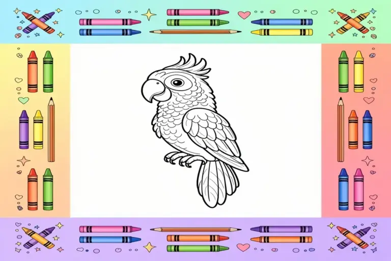 parrot coloring pages for kids - Free Printable Coloring Page