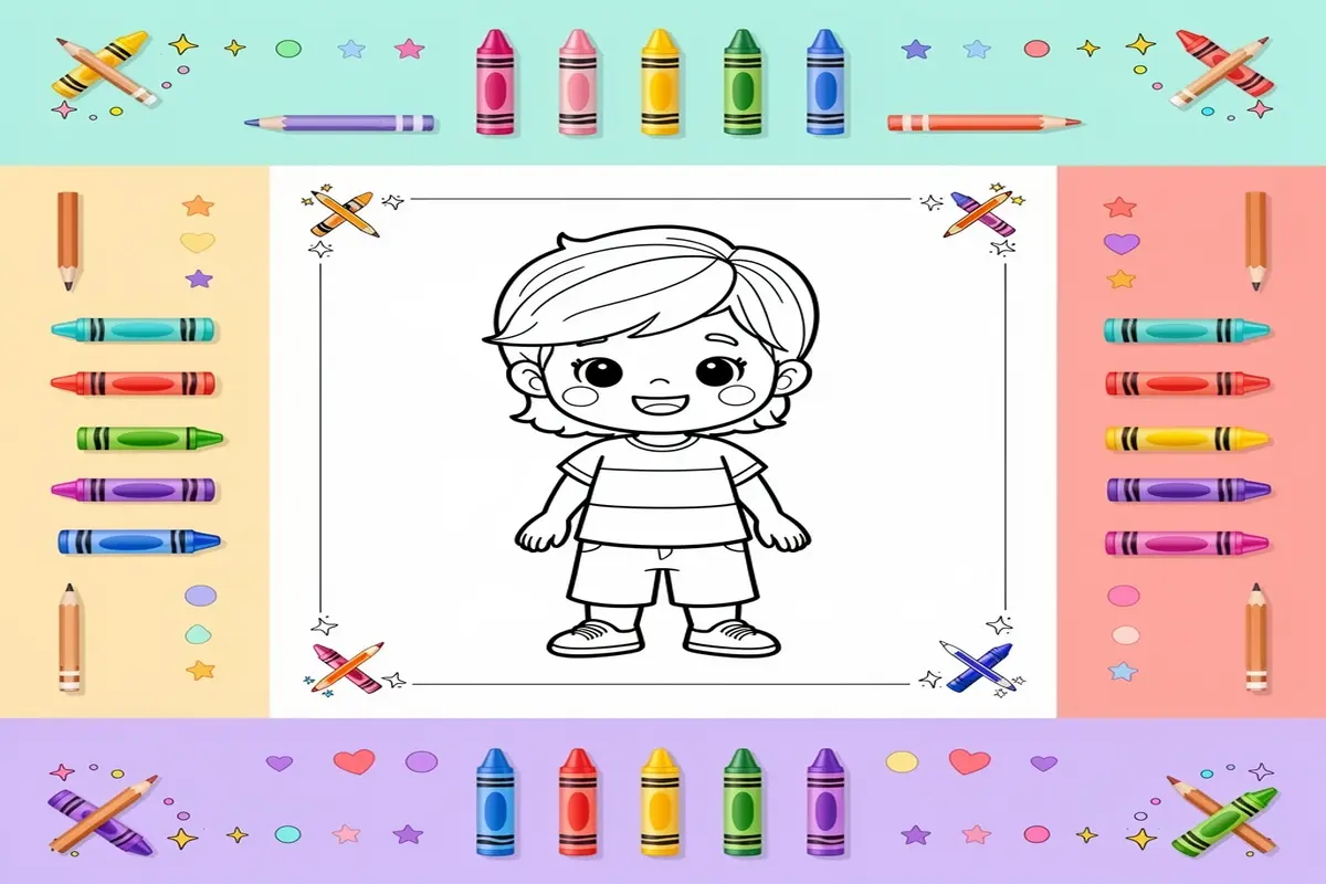 people coloring pages for kids - Free Printable Coloring Page