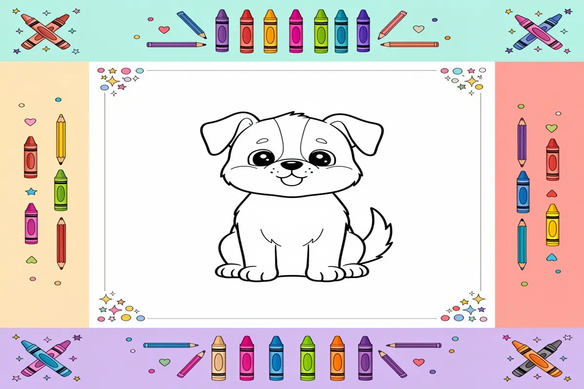 pet coloring pages for kids - Free Printable Coloring Page