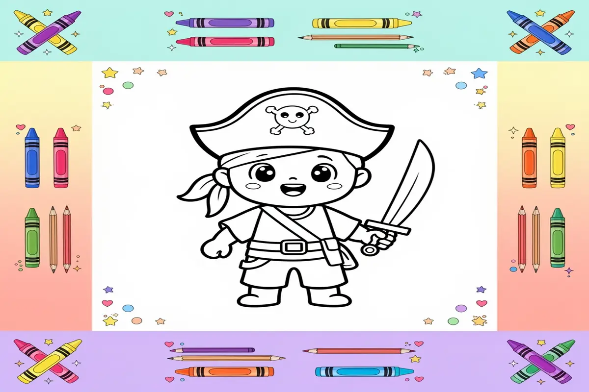 pirate coloring pages for kids - Free Printable Coloring Page