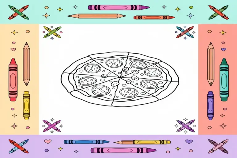 pizza coloring pages for kids - Free Printable Coloring Page