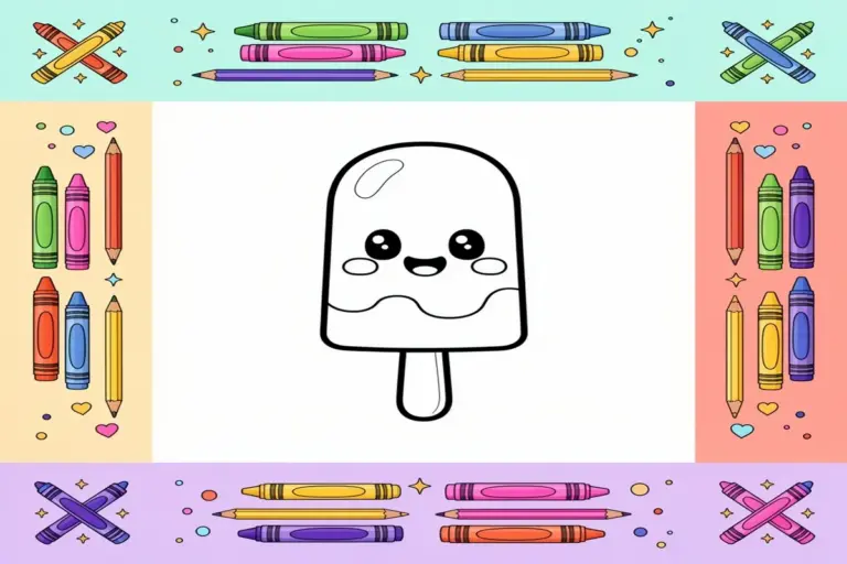 popsicle coloring pages for kids - Free Printable Coloring Page