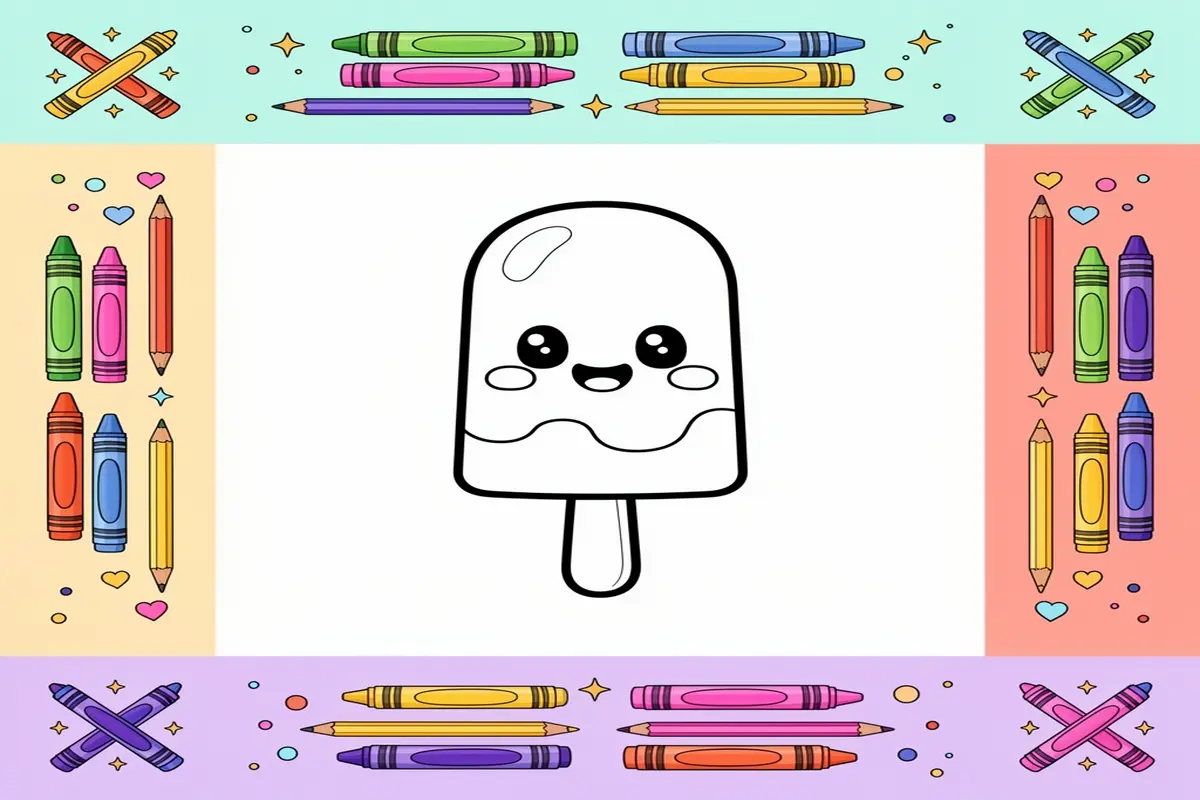 popsicle coloring pages for kids - Free Printable Coloring Page