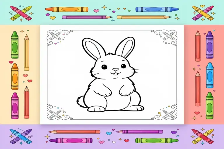 rabbit coloring pages for kids - Free Printable Coloring Page