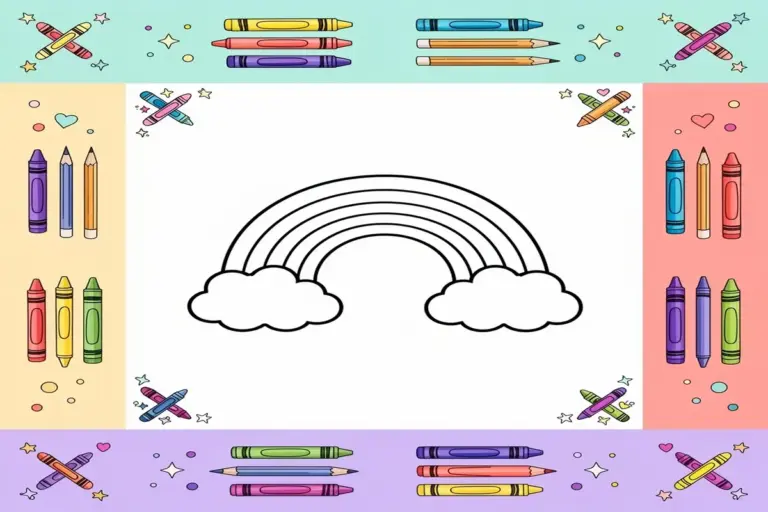 rainbow coloring pages for kids - Free Printable Coloring Page