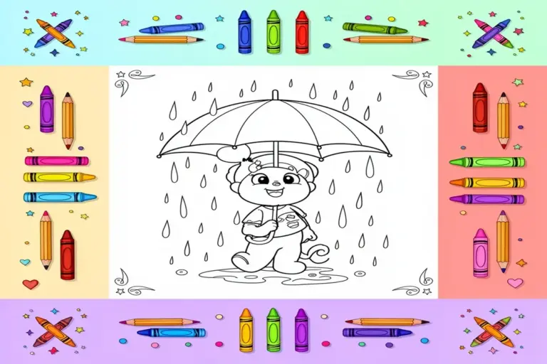 rainy day coloring pages for kids - Free Printable Coloring Page
