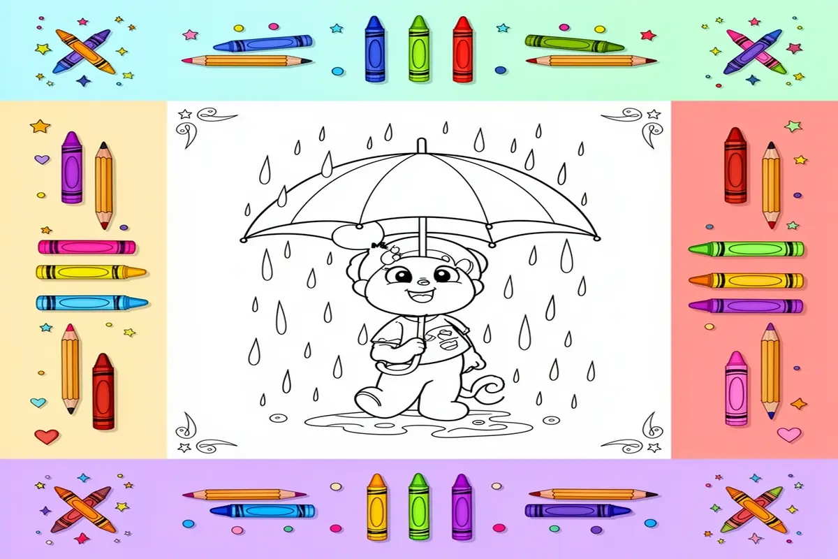 rainy day coloring pages for kids - Free Printable Coloring Page