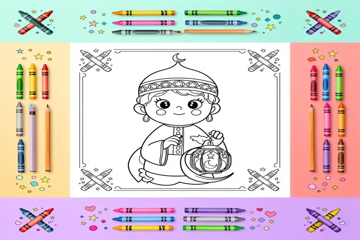 ramadan coloring pages for kids - Free Printable Coloring Page
