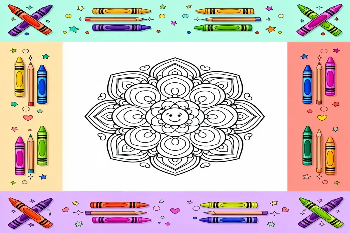 rangoli coloring pages for kids - Free Printable Coloring Page