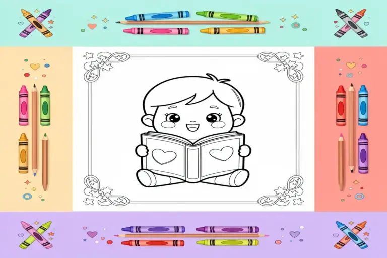 reading coloring pages for kids - Free Printable Coloring Page