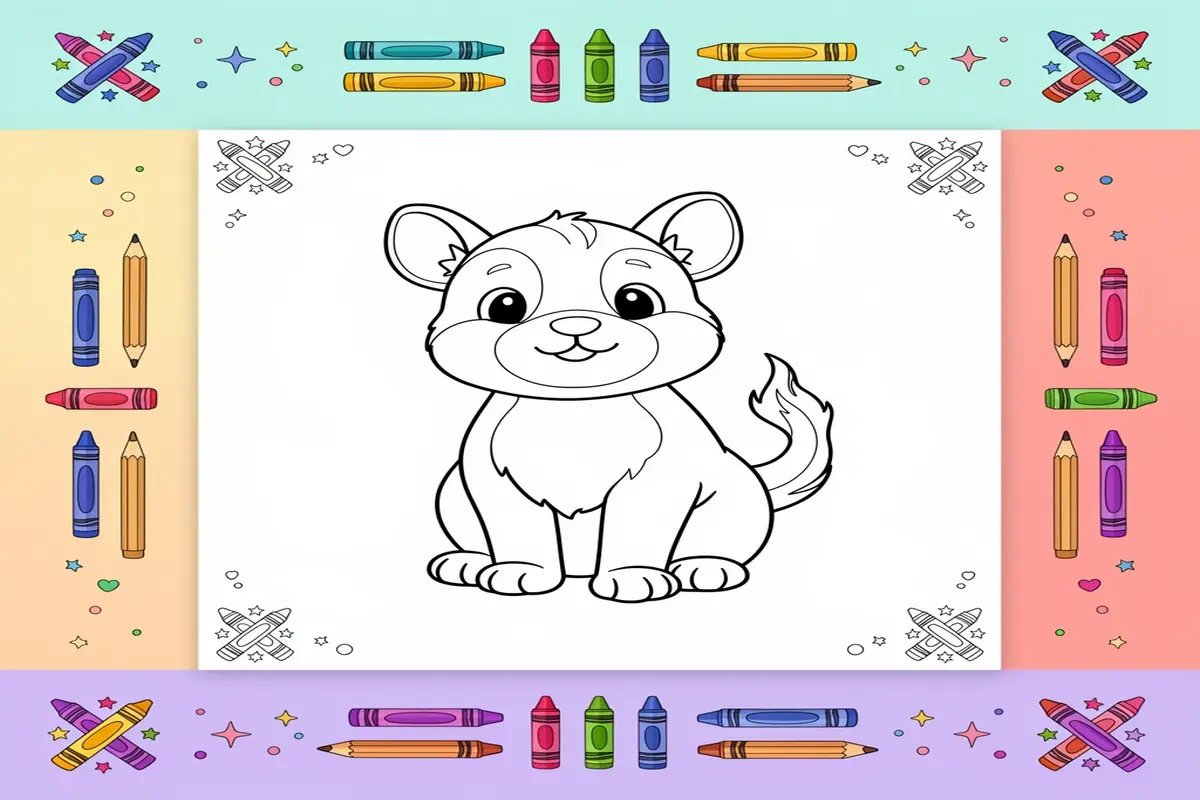 realistic animal coloring pages for kids - Free Printable Coloring Page