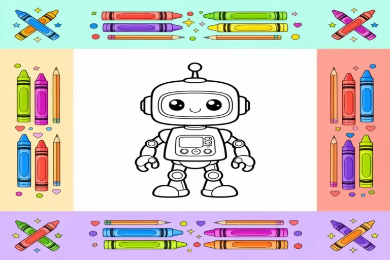robot coloring pages for kids - Free Printable Coloring Page