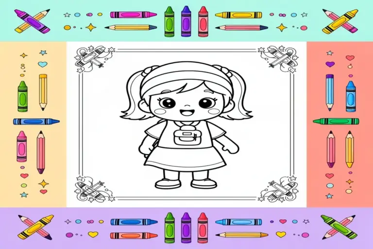 school coloring pages for kids - Free Printable Coloring Page