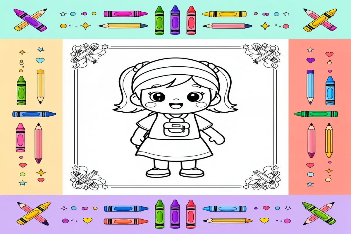 school coloring pages for kids - Free Printable Coloring Page
