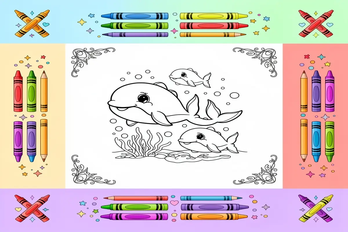 sea animals coloring pages for kids - Free Printable Coloring Page