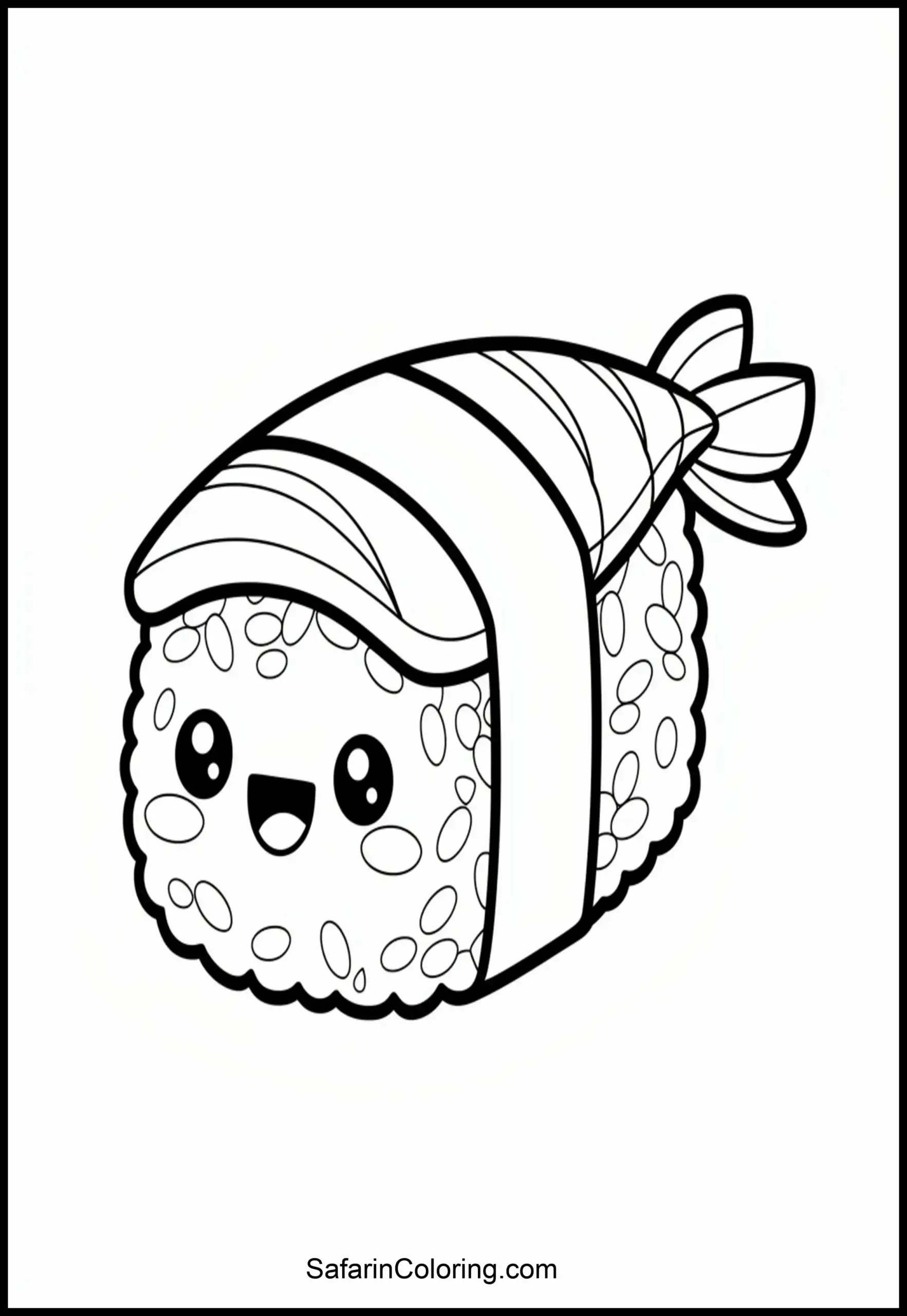 Shrimp Sushi Coloring Scaled