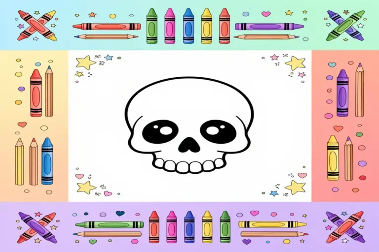 skull coloring pages for kids - Free Printable Coloring Page