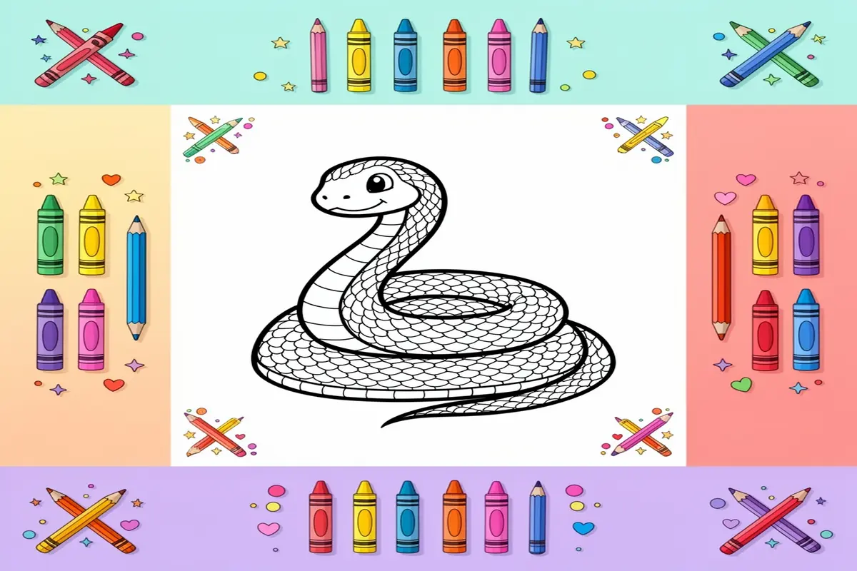 snake coloring pages for kids - Free Printable Coloring Page