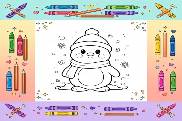 snow coloring pages for kids - Free Printable Coloring Page