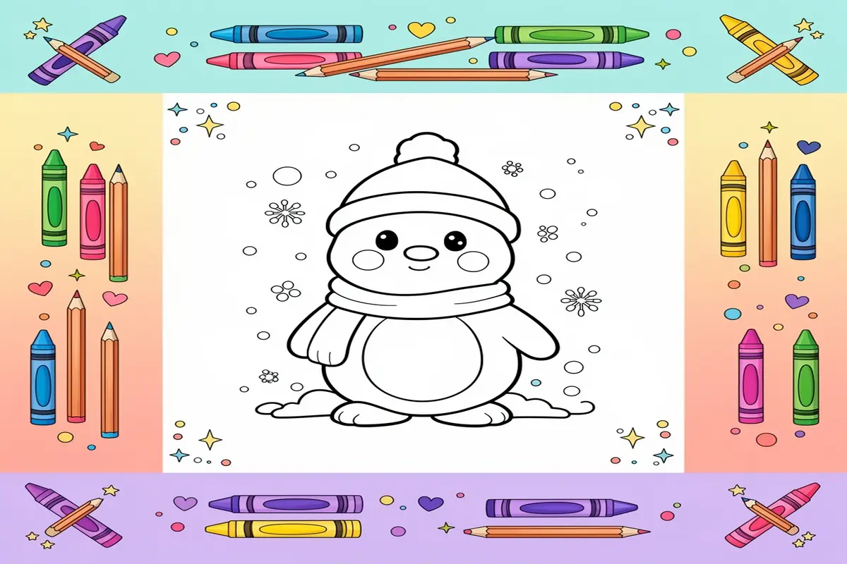 snow coloring pages for kids - Free Printable Coloring Page