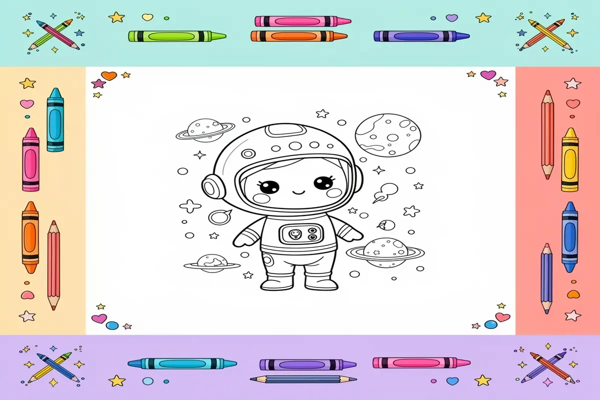 space coloring pages for kids - Free Printable Coloring Page