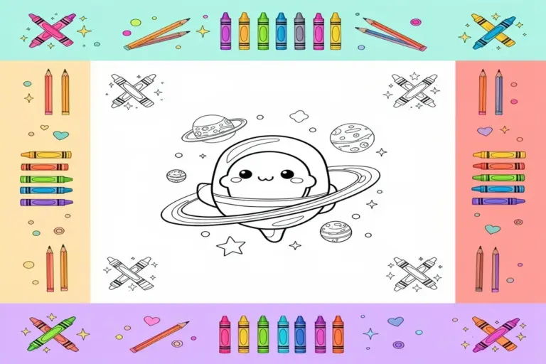 space coloring pages for kids - Free Printable Coloring Page