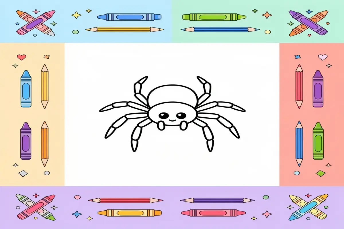 spider coloring pages for kids - Free Printable Coloring Page
