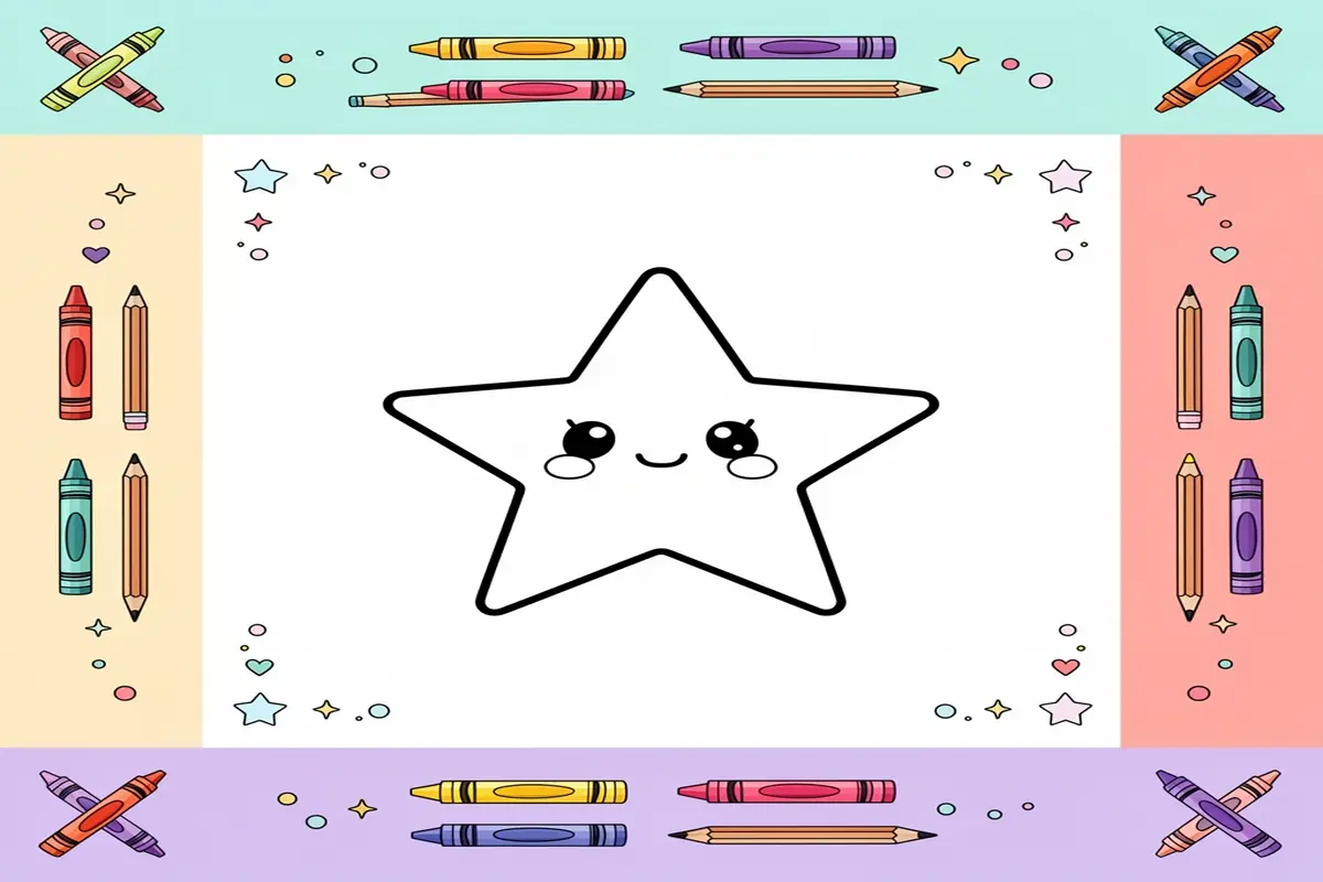 star coloring pages for kids - Free Printable Coloring Page