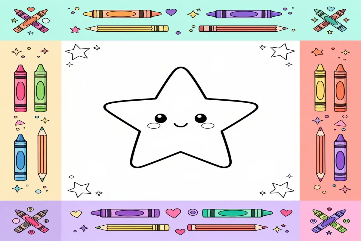 star coloring pages for kids - Free Printable Coloring Page