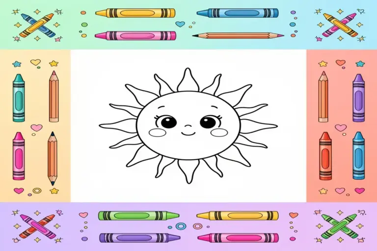 sun coloring pages for kids - Free Printable Coloring Page