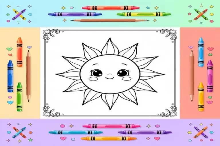 sun coloring pages for kids - Free Printable Coloring Page