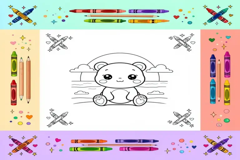 sunset coloring pages for kids - Free Printable Coloring Page