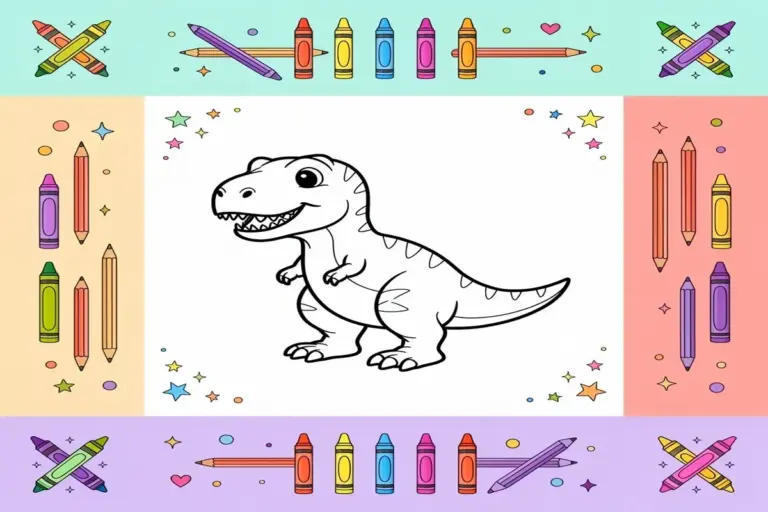 t rex coloring pages for kids - Free Printable Coloring Page