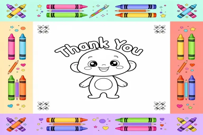 thank you coloring pages for kids - Free Printable Coloring Page
