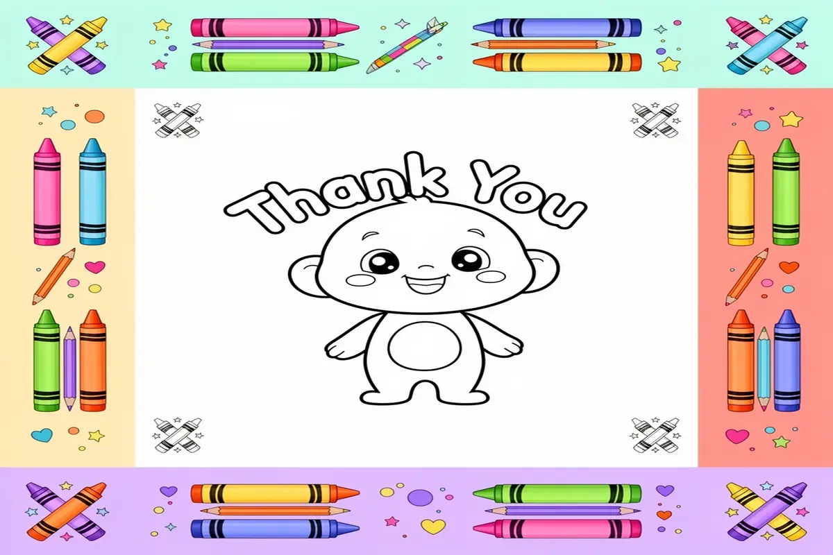 thank you coloring pages for kids - Free Printable Coloring Page