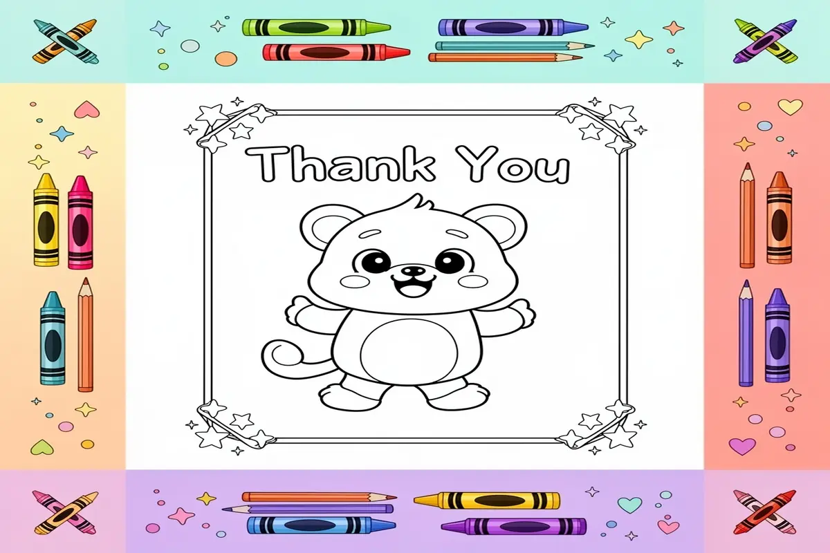 thank you coloring pages for kids - Free Printable Coloring Page