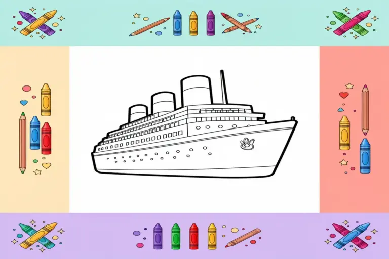titanic coloring pages for kids - Free Printable Coloring Page