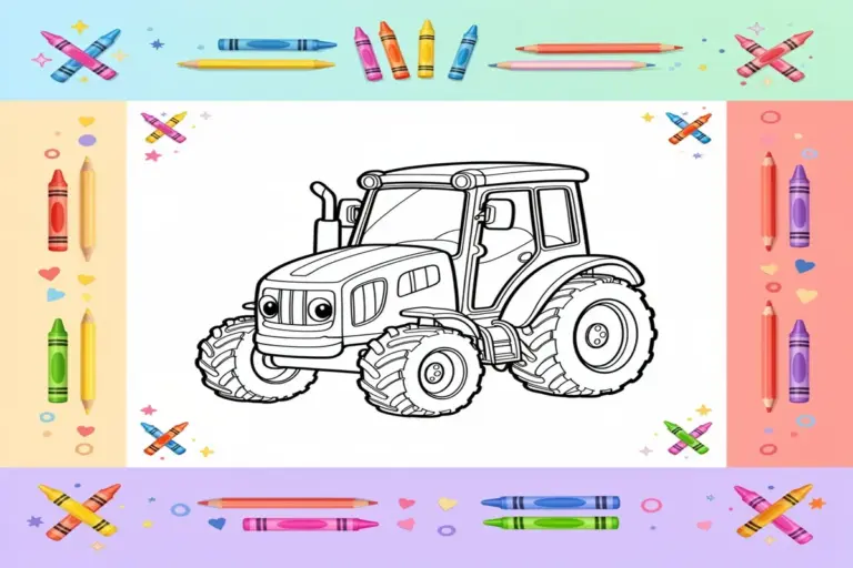 tractor coloring pages for kids - Free Printable Coloring Page