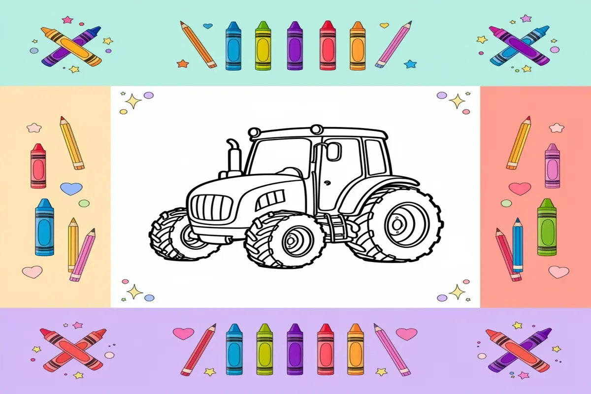 tractor coloring pages for kids - Free Printable Coloring Page