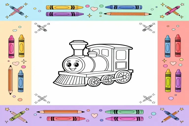train coloring pages for kids - Free Printable Coloring Page