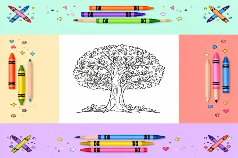 tree coloring pages for kids - Free Printable Coloring Page