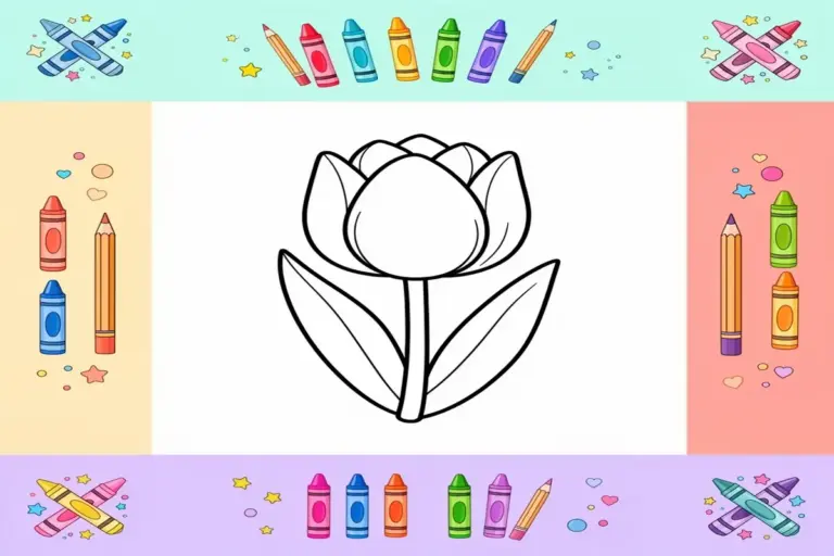 tulip coloring pages for kids - Free Printable Coloring Page