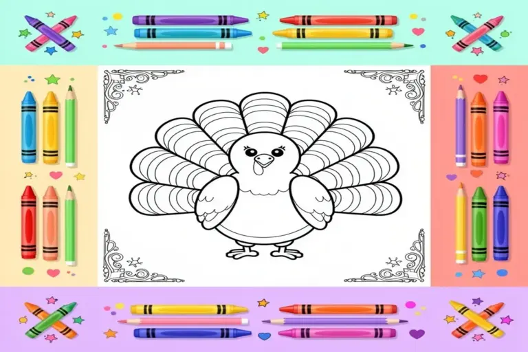 turkey coloring pages for kids - Free Printable Coloring Page