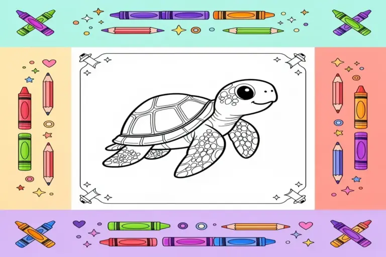 turtle coloring pages for kids - Free Printable Coloring Page