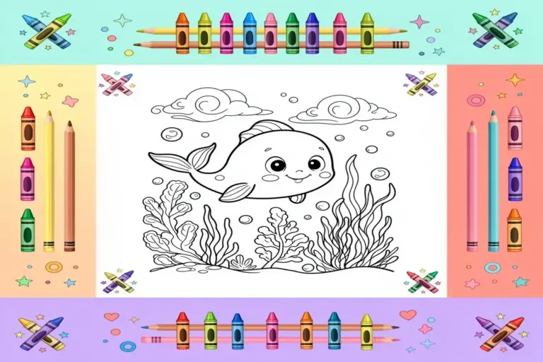 under the sea coloring pages for kids - Free Printable Coloring Page